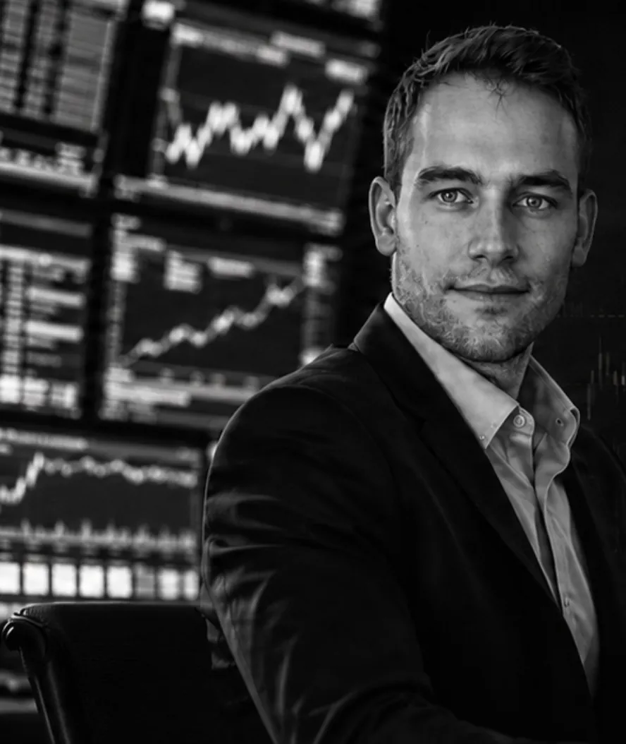 Alessio Puccio at his trading desk